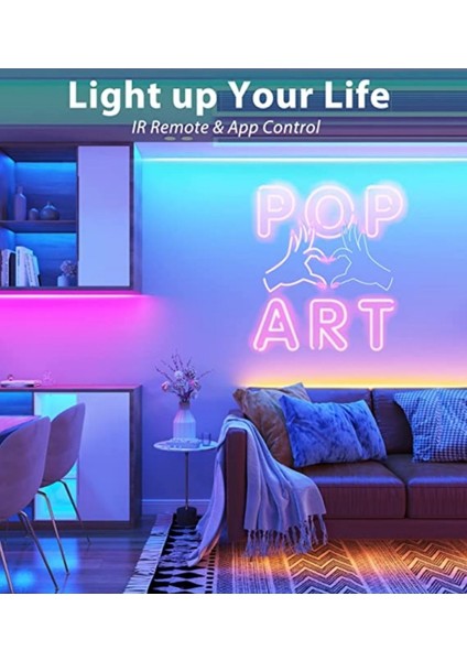 2.5 Metre Mavi Işık Esnek Neon LED Şerit Dimmer Kumandalı Dekoratif Aydınlatma Seti SB-6538