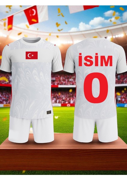 Türkiye Beyaz Milli Takım Isme Özel Yazdırmalı Çocuk Halı Saha Forma Beyaz modelleri