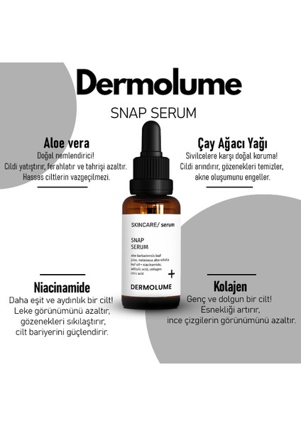 Akne ve Siyah Nokta Karşıtı 2'li Snap Serum | Salisilik Asit & Çay Ağacı | Kurutucu Etki | 30 ml modelleri