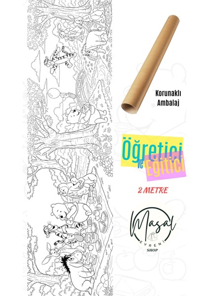 Winnie The Pooh Dev Aktivite Rulosu - 2 Metre Boyama fırsatları