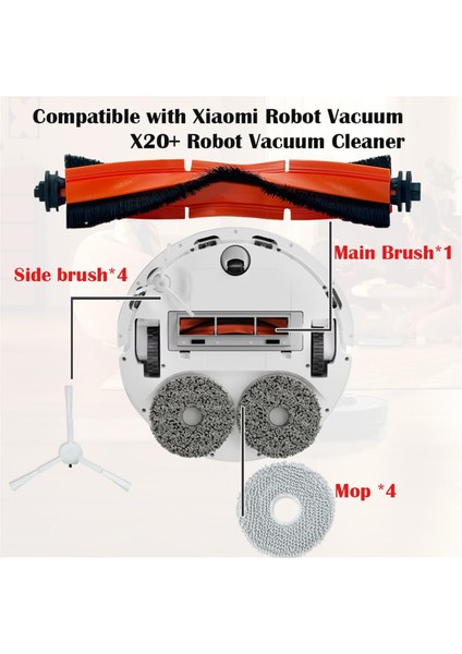 Xiaomi Robot Vakum Için X20+ / X20 Plus Vakum Süpürge Yedek Ana Yan Fırça Mop Bezi Filtre Parçaları (Yurt Dışından) fiyatları