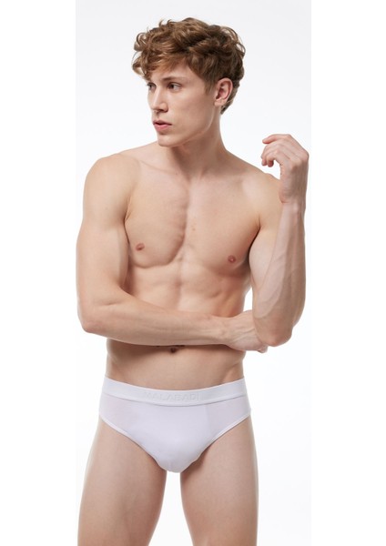 Erkek Beyaz Modal Slip Külot 080