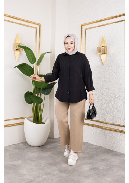 Beli Lastikli Keten Pantolon - Vizon / A0104 modelleri