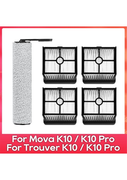 Mova K10, K10 Pro / Troiver K10, K10 Pro Vakum Süpürge Parçaları Silindir Ana Fırça Hepa Filtre Aksesuarları Kiti (Yurt Dışından)