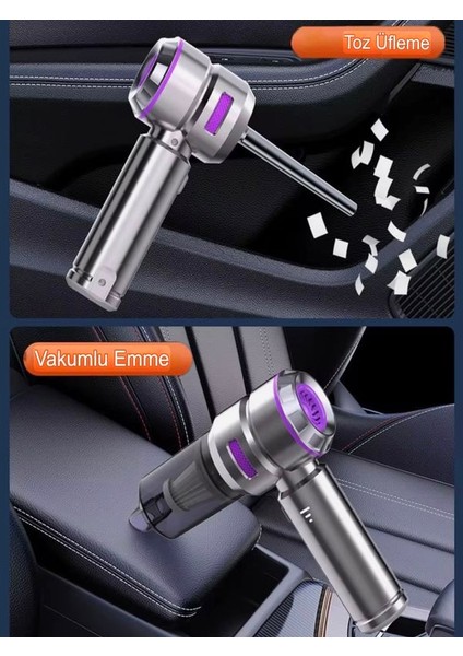 120W 6000MAH 17000PA Vakumlu Üflemeli Araç Içi El Süpürgesi Kablosuz Taşınabilir Şarjlı Mini Süpürge fiyatları