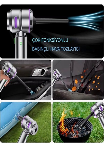 120W 6000MAH 17000PA Vakumlu Üflemeli Araç Içi El Süpürgesi Kablosuz Taşınabilir Şarjlı Mini Süpürge modelleri