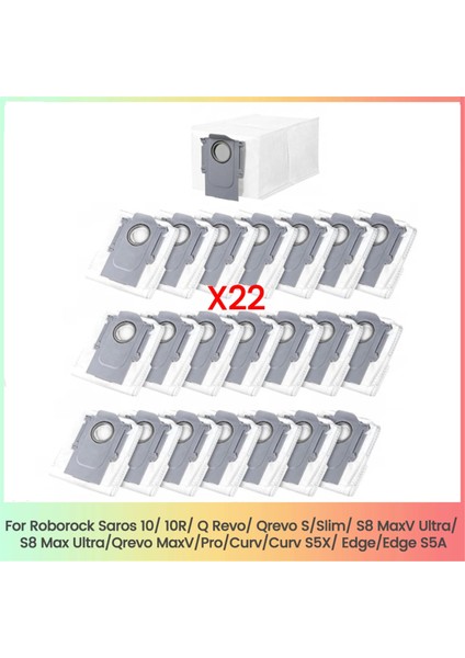 Roborock Saros 10/10R, Q Revo, Qrevo S/slim Için 22 Adet Toz Torbası (Yurt Dışından)