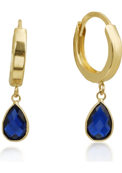 14 Ayar Altın Taş Sallantılı Halka Küpe