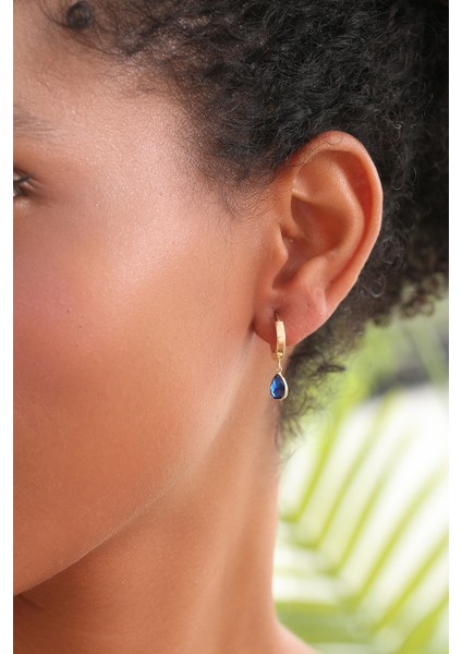 14 Ayar Altın Taş Sallantılı Halka Küpe modelleri