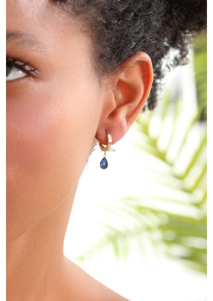 14 Ayar Altın Taş Sallantılı Halka Küpe fırsatları