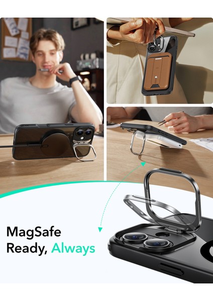 Iphone 16 Halolock Mag Safe Classic Hybrid Stantlı Silikon Kılıf
