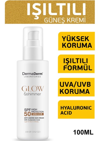 3 Adet Spf 50+ Güneş Koruma Vitaminli Yüz ve Vücut Güneş Kremi 3 x 100 Ml. ve 1 Adet Işıltılı Parlatıcı Etkili Güneş Kremi 100 Gr fiyatları