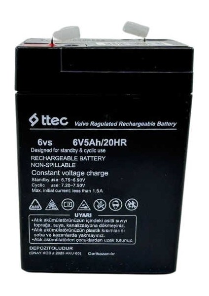 6V 5AH Elektronik Terazi Aküsü – Kuru Tip