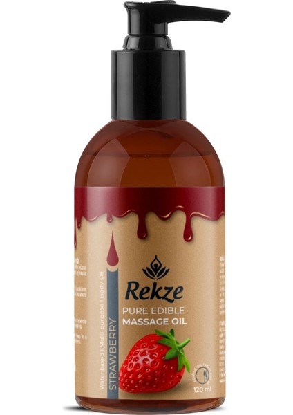 “rekze Bitkisel Çilek Aromalı Masaj Yağı 120 ml – Cilt Dostu Bakım”