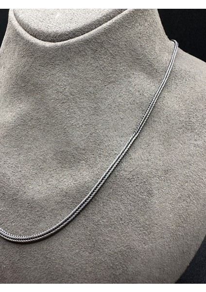 1,5 mm Oksitli Kare Tilki Kuyruğu Zincir Erkek Gümüş Kolye fiyatları