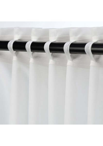Hılja Fon Perde 145 x 300 cm Beyaz 2 Kanat Polyester Makinede Yıkanabilir Işık Filreli fırsatları