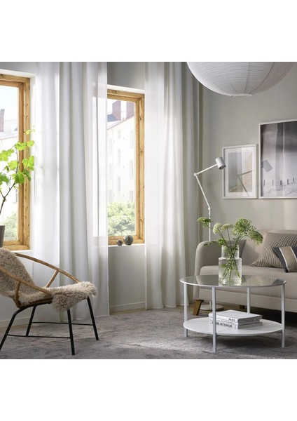 Hılja Fon Perde 145 x 300 cm Beyaz 2 Kanat Polyester Makinede Yıkanabilir Işık Filreli indirimleri