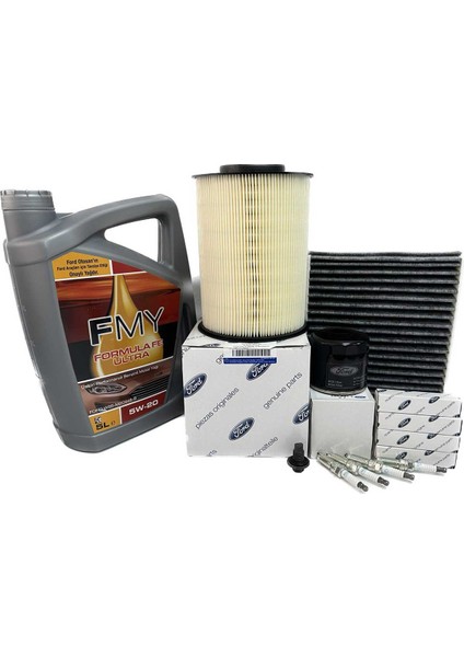 Ford Kuga 1.5 Ecoboost Benzinli Filtre Bakım Seti 2013-2018 Hava+Yağ+K.polen+Buji Seti+Motor Yağı