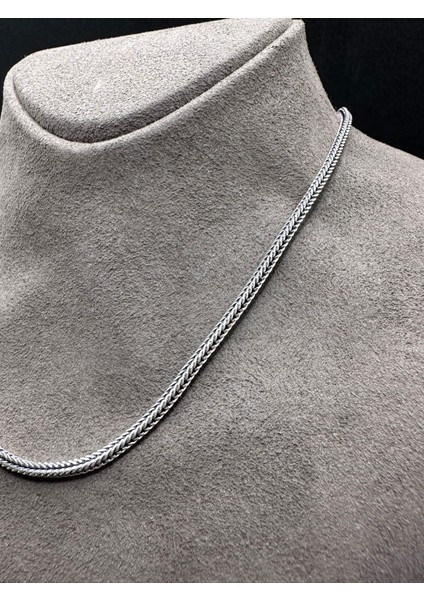 2,2 mm Kare Tilki Kuyruğu Zincir Erkek Gümüş Kolye fiyatları