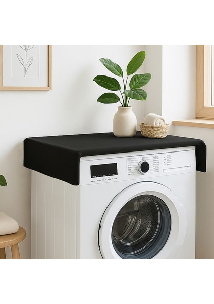 Kumaş Çamaşır ve Kurutma Makinesi Örtüsü Suya Dayanıklı Siyah M-3066