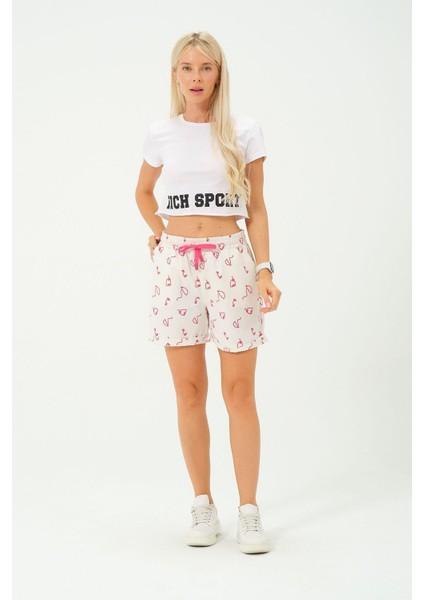 Kadın Desenli Keten Şort modelleri