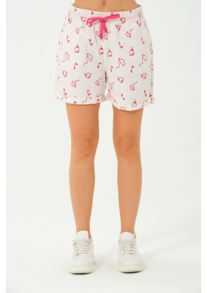 Kadın Desenli Keten Şort fırsatları