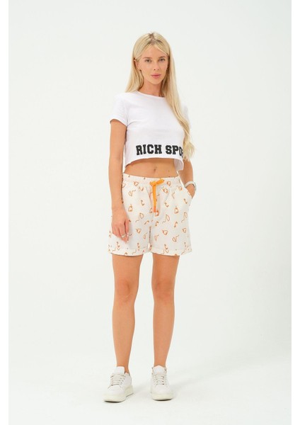 Kadın Desenli Keten Şort fiyatları