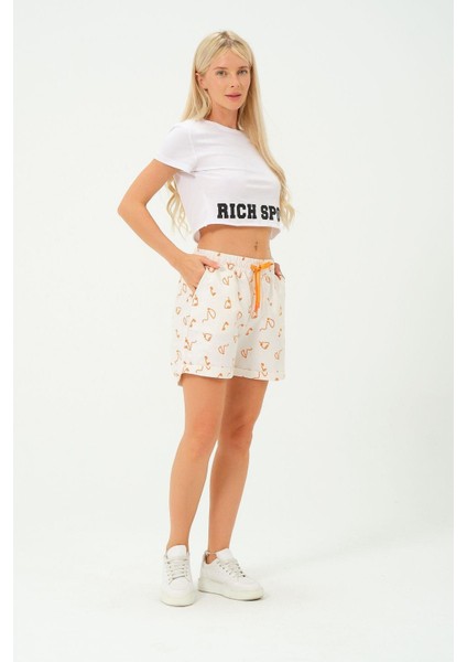 Kadın Desenli Keten Şort modelleri