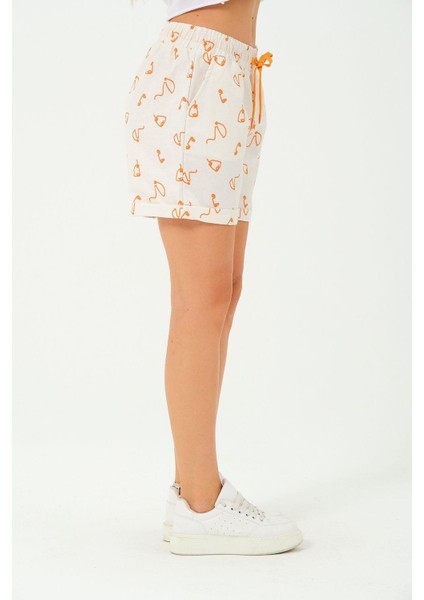 Kadın Desenli Keten Şort indirimleri