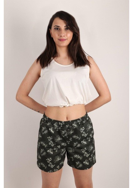 Kadın Desenli Kısa Şort