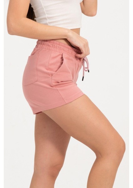 Kadın Gül Kurusu Şort Mini Spor Şort modelleri