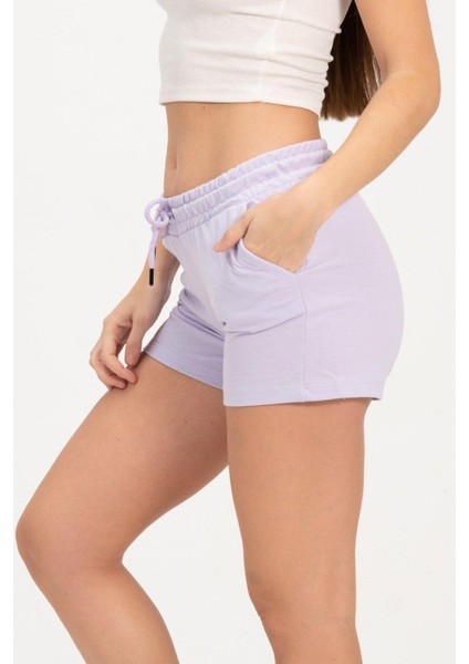 Kadın Lila Şort Mini Spor Şort modelleri