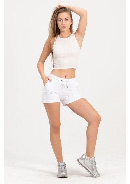 Kadın Beyaz Şort Mini Spor Şort indirimleri