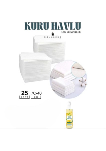 25 Adet Tek Kullanımlık Havlu Hasta Bakım Bebek Bakım Manikür Pedikür Havlusu