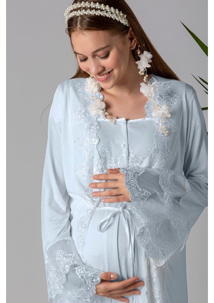 Sabahlıklı Hamile Lohusa Gecelik Takım modelleri