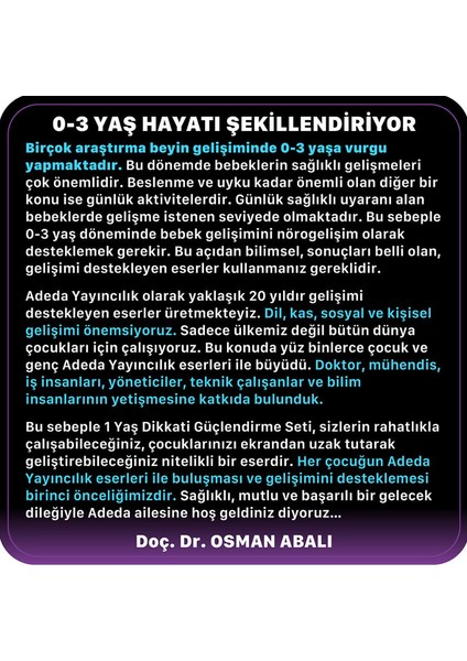 Osman Abalı Dikkati Güçlendirme Seti 1 Yaş indirimleri