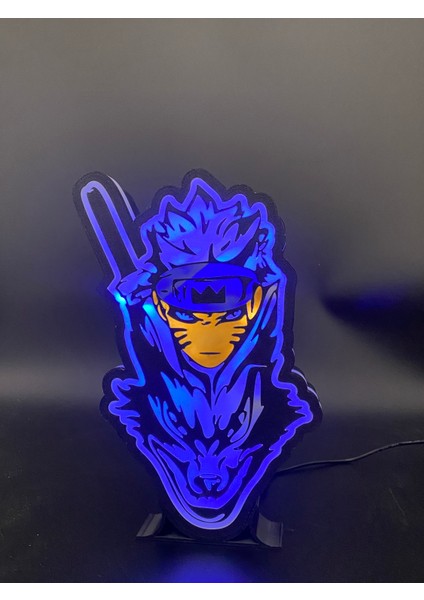 Naruto Temalı LED Masa Lambası, Dekoratif Aydınlatma, 3D Baskı, Siyah fırsatları