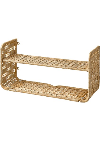 Fryksås Duvar Rafı 60 x 20 cm Çelik Iskelet Vida ile Duvara Monte Edilebilir Rattan