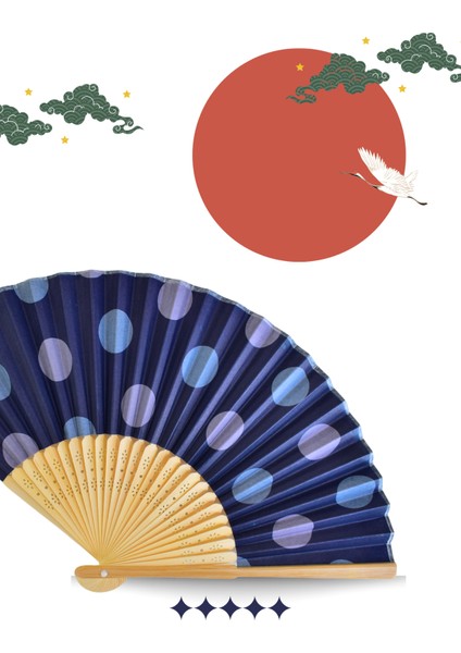 Yazın Vazgeçilmezi: Katlanabilir Japon Bambu Yelpaze + Kumaş Kılıf | Yaz Serinliği ve Estetik