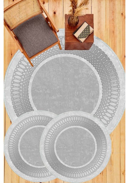 Gümüş kaymaz Taban 3lü Takım Banyo Paspası B1223 fiyatları