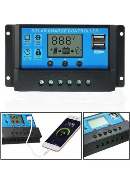 Güneş Paneli Akü Şarj Kontrol Cihazı 10 AMPER-12V 24V fırsatları