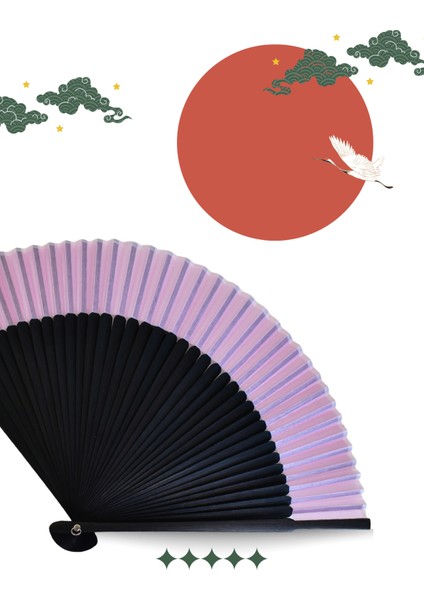 Yazın Vazgeçilmezi: Katlanabilir Japon Bambu Yelpaze + Kumaş Kılıf | Yaz Serinliği ve Estetik