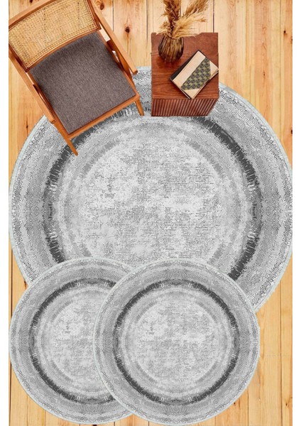 Gri-Antrasit kaymaz Taban 3lü Takım Banyo Paspası B1216 fiyatları