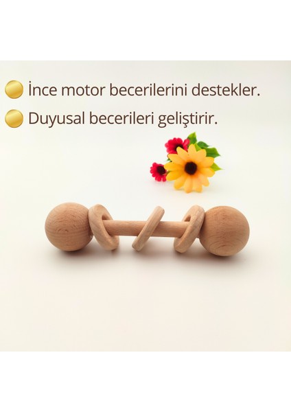 Ahşap Montessori Halkalı Çıngırak | El Yapımı, Güvenli ve Eğitici Bebek Oyuncağı | Bilişsel ve Duyusal Gelişimi Destekleyen Montessori Ahşap Oyuncak | El Yapımı, Güvenli ve Eğitici Bebek Oyuncağı fiyatları