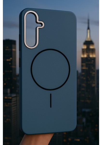 Samsung Galaxy A55 Premium Mavi Magsafe Koruyucu Kılıf