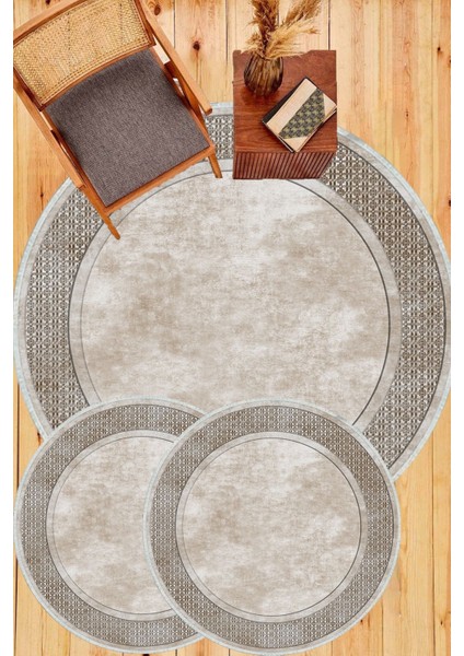 Krem kaymaz Taban 3lü Takım Banyo Paspası B1178 fiyatları