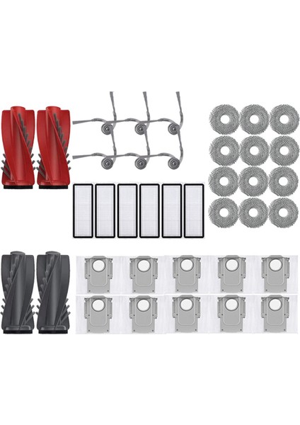Roborock Qrevo Curv Robot Vakum Temizleyici Aksesuarları Ana Roller Yan Fırça Hepa Filtre Mop Bez Toz Torbası (Yurt Dışından)