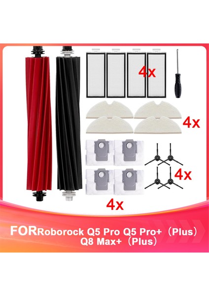 Roborock S7/s7+/s7 Maxv/s7 Maxv Plus/s7 Maxv Ultra.anin Fırçaları, Yan Fırçalar, Hepa Filtreleri, Mop Sızıntıları Için Aksesuar Seti (Yurt Dışından)