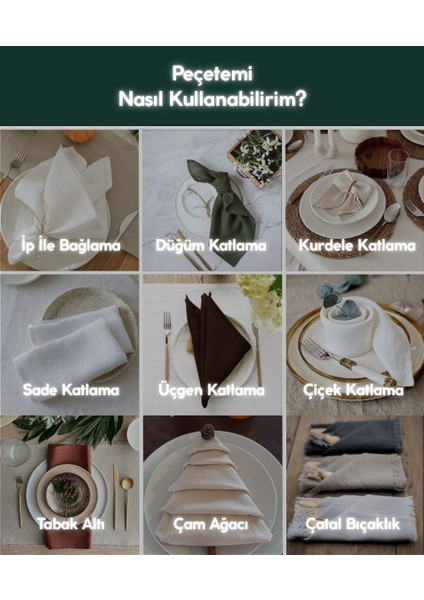 Premium | 2'li Keten Haki Peçete 40 x 40 Cm fiyatları