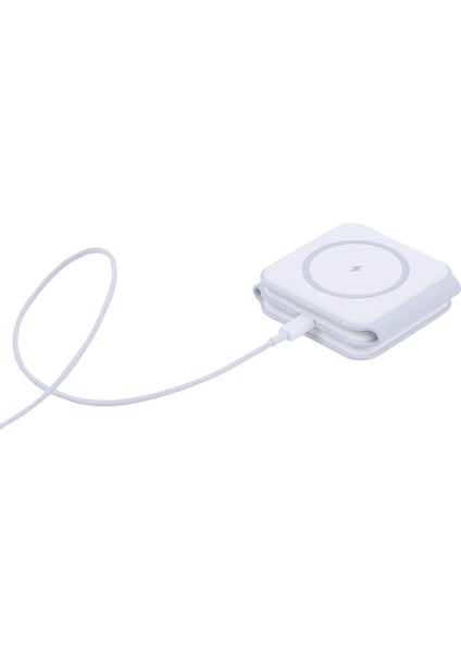 W07B Beyaz 3 In 1 Manyetik Kablosuz Şarj Standı – Iphone, Airpods, Apple Watch